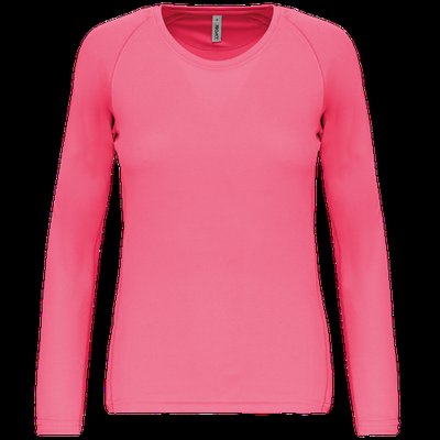 Camiseta de deporte manga larga poliéster Fluorescent  Pink S