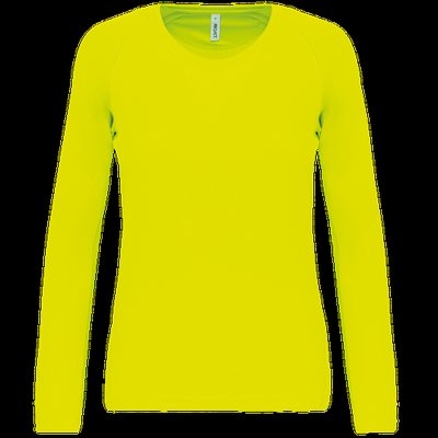 Camiseta de deporte manga larga poliéster Fluorescent Yellow XS