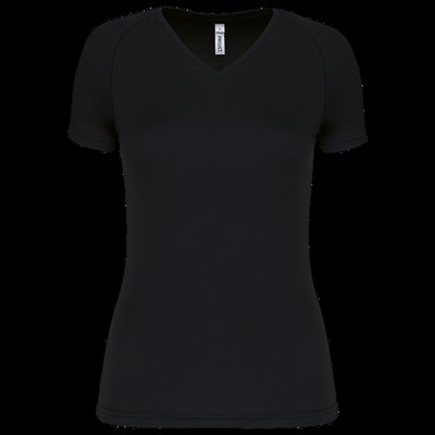 Camiseta de deporte mujer cuello de pico Black Xxl