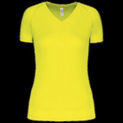 Camiseta de deporte mujer cuello de pico Fluorescent Yellow M