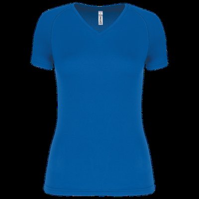 Camiseta de deporte mujer cuello de pico Sporty Royal Blue L