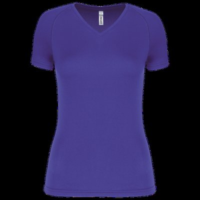 Camiseta de deporte mujer cuello de pico Violet Xs