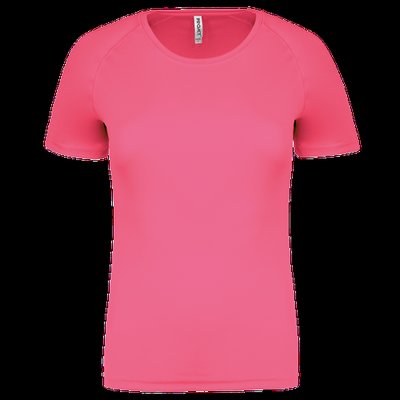 Camiseta de deporte mujer poliéster Fluorescent  Pink Xs