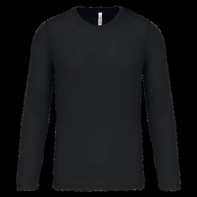 Camiseta de deporte secado rápido manga larga Black L