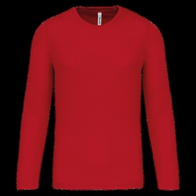 Camiseta de deporte secado rápido manga larga Red L