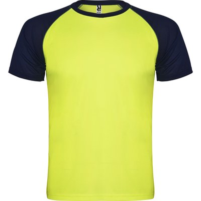 Camiseta Deportiva Bicolor Amarillo Fluor/Marino 8