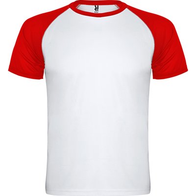 Camiseta Deportiva Bicolor Blanco/rojo 16
