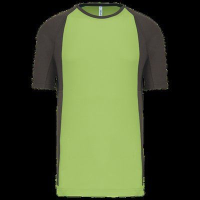 Camiseta deportiva bicolor manga corta Lime / Dark Grey XL