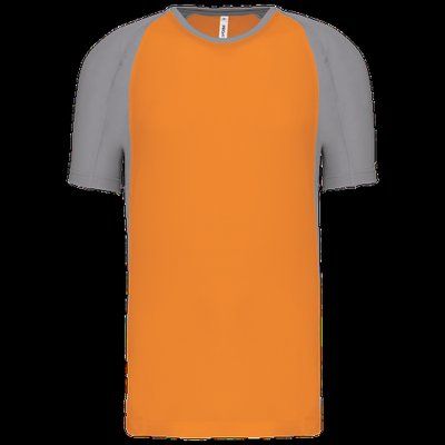 Camiseta deportiva bicolor manga corta Orange / Fine Grey XXL