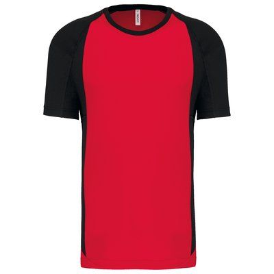 Camiseta deportiva bicolor manga corta Rojo 3XL