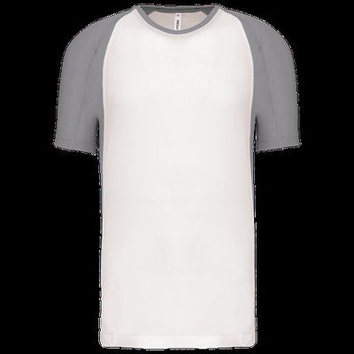 Camiseta deportiva bicolor manga corta White / Fine Grey L