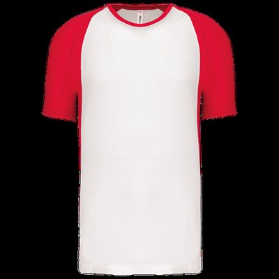 Camiseta deportiva bicolor manga corta White / Red S