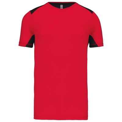 Camiseta deportiva bicolor unisex Red / Black XXL
