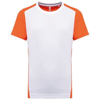 Camiseta deportiva de hombre secado rápido White / Fluorescent Orange 3Xl