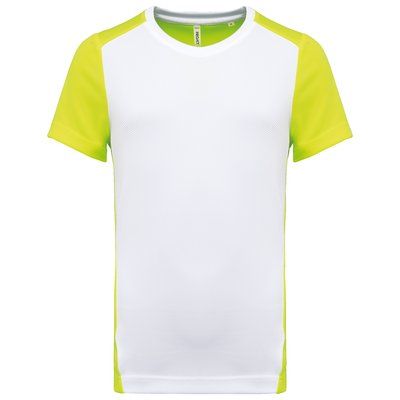 Camiseta deportiva de hombre secado rápido White / Fluorescent Yellow Xl