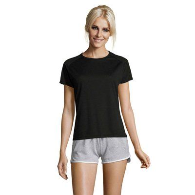 Camiseta Deportiva Mujer 140g Negro/ Negro Opaco XL