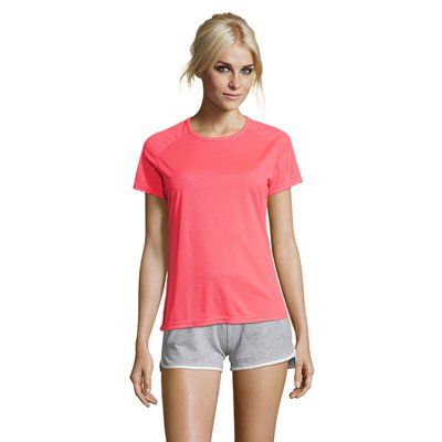 Camiseta Deportiva Mujer 140g Neon Coral Xxl