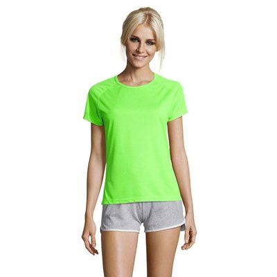 Camiseta Deportiva Mujer 140g Verde Neón L