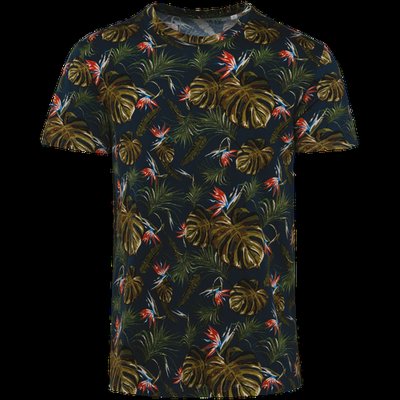 Camiseta diseño tropical hombre Navy Paradise Bird XL