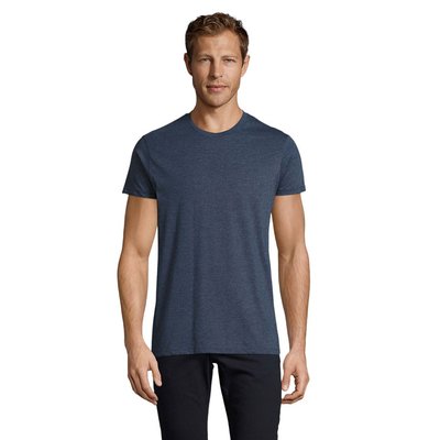 Camiseta Entallada Hombre Algodón Denim Jaspeado Xxl