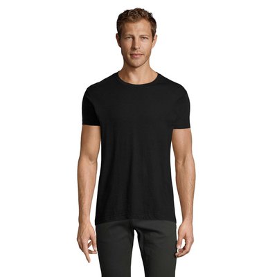 Camiseta Entallada Hombre Algodón Negro Profundo Xl