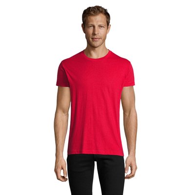Camiseta Entallada Hombre Algodón Rojo Xs