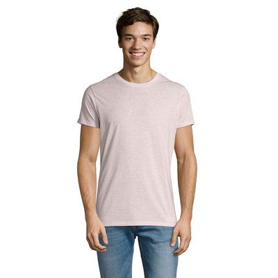 Camiseta Entallada Hombre Algodón Rosa Jaspeado XL