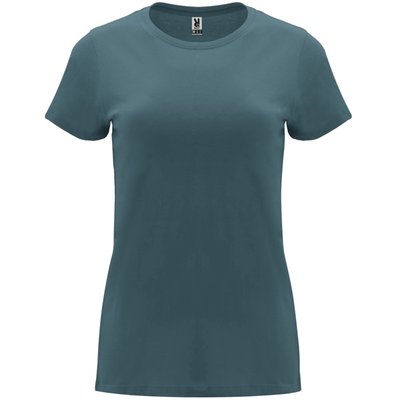 Camiseta entallada de manga corta con cuello redondo Azul Lago S