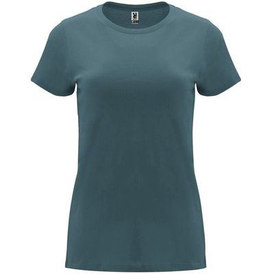 Camiseta entallada de manga corta con cuello redondo Azul Lago Xl