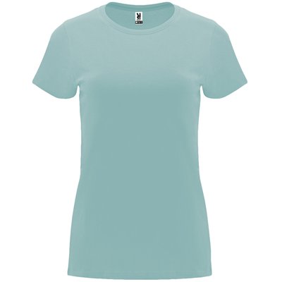 Camiseta entallada de manga corta con cuello redondo Azul Lavado 3Xl