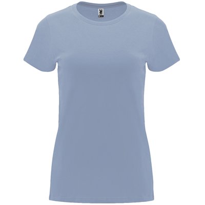 Camiseta entallada de manga corta con cuello redondo Azul Zen M