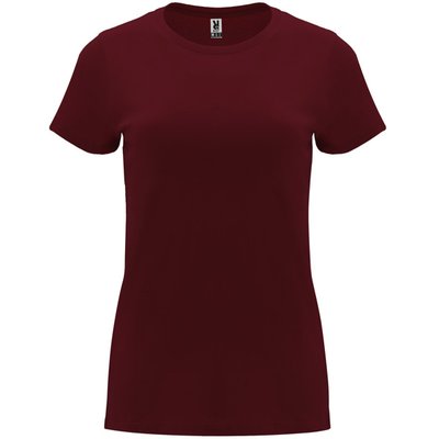 Camiseta entallada de manga corta con cuello redondo GRANATE S