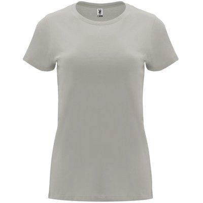 Camiseta entallada de manga corta con cuello redondo Gris Perla 3Xl