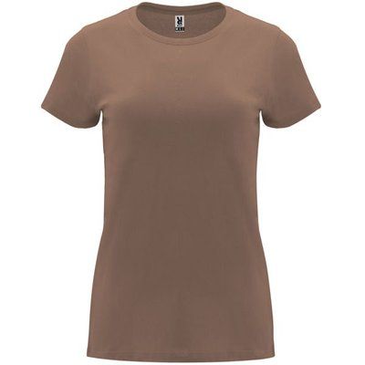 Camiseta entallada de manga corta con cuello redondo Moca L
