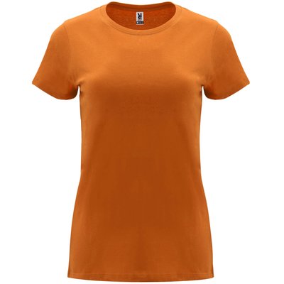Camiseta entallada de manga corta con cuello redondo Naranja 2Xl