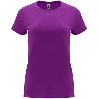 Camiseta entallada de manga corta con cuello redondo Púrpura L