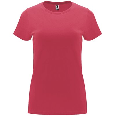 Camiseta entallada de manga corta con cuello redondo Rojo Crisantemo 2Xl