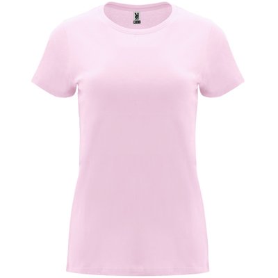 Camiseta entallada de manga corta con cuello redondo Rosa Claro S