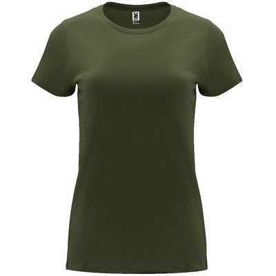 Camiseta entallada de manga corta con cuello redondo Verde Aventura S