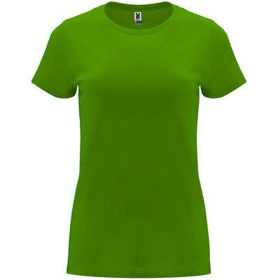 Camiseta entallada de manga corta con cuello redondo VERDE GRASS M