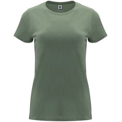Camiseta entallada de manga corta con cuello redondo Verde Laurel L