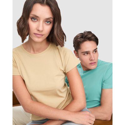 Camiseta entallada de manga corta con cuello redondo