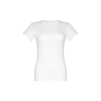 Camiseta Entallada Mujer de Algodón Blanco L