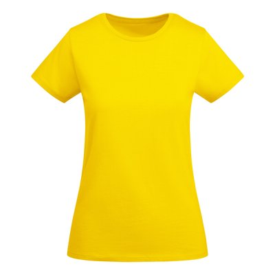 Camiseta entallada mujer algodón orgánico Amarillo S