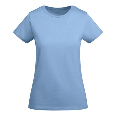 Camiseta entallada mujer algodón orgánico CELESTE L