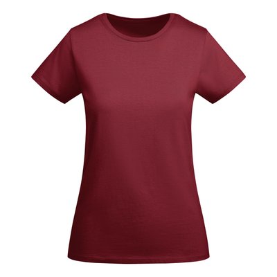 Camiseta entallada mujer algodón orgánico GRANATE XL