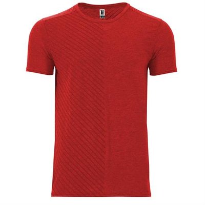 Camiseta con Estampado Lateral de Líneas ROJO VIGORE M