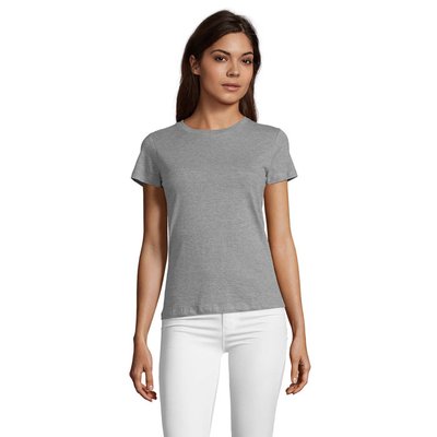 Camiseta Fit Mujer 150g Gris Jaspeado Xxl