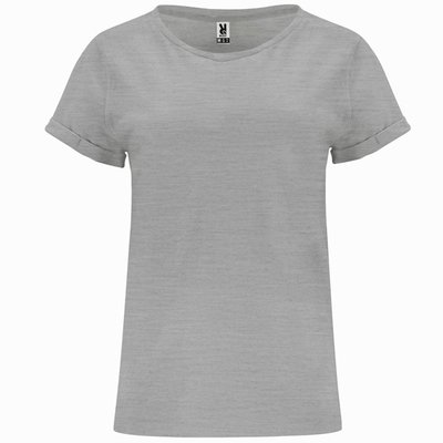 Camiseta Holgada Manga Dobladillo Gris Vigore L