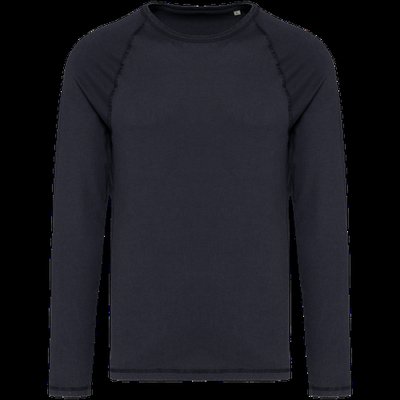 Camiseta hombre manga larga raglán Washed Coal Grey L